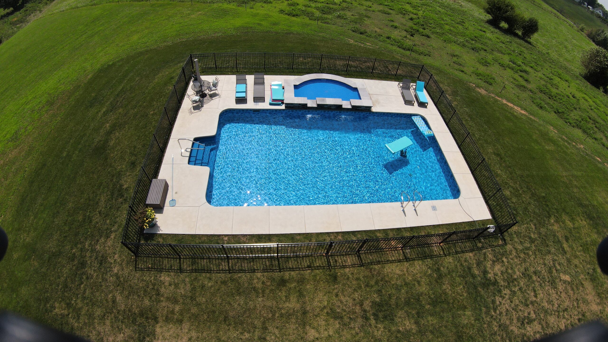 Starlight, IN Aluminum Pool Fence — Finished on Time in 100° Heat